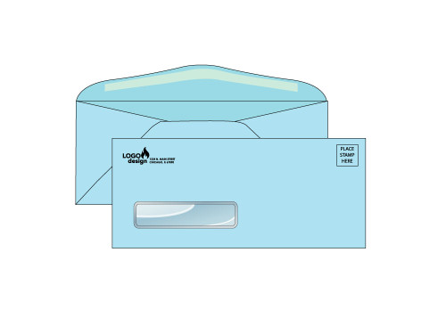 Custom Blue Window Envelopes - EN1055