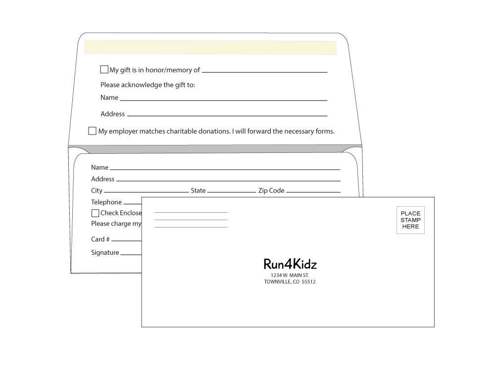 Custom #9 remittance envelope with form fields