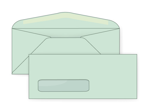 Pastel Green Digital Window Envelopes