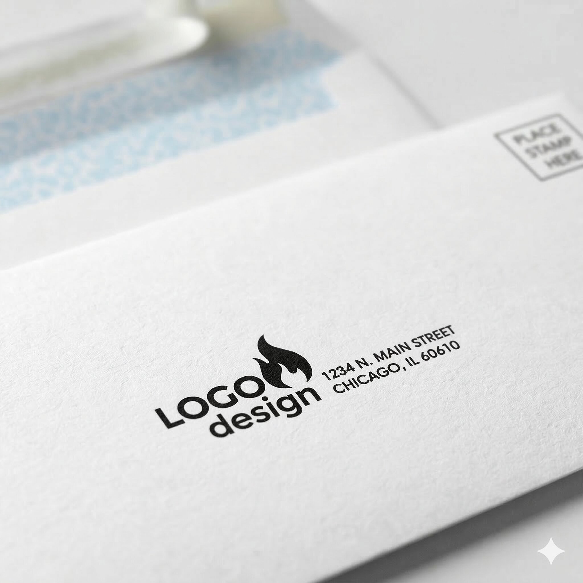 company logo printed on an envelope.