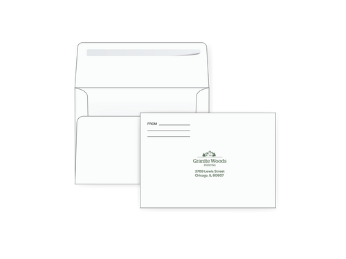 White self seal A7 envelope with peel-and-seal flap