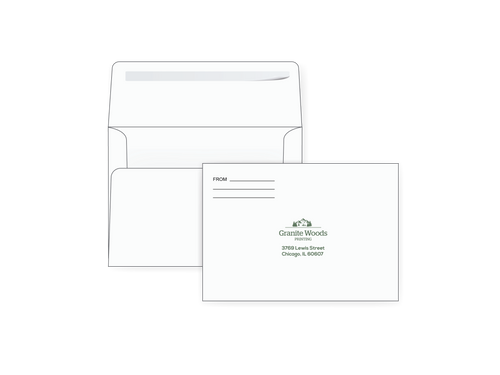 White self seal A7 envelope with peel-and-seal flap