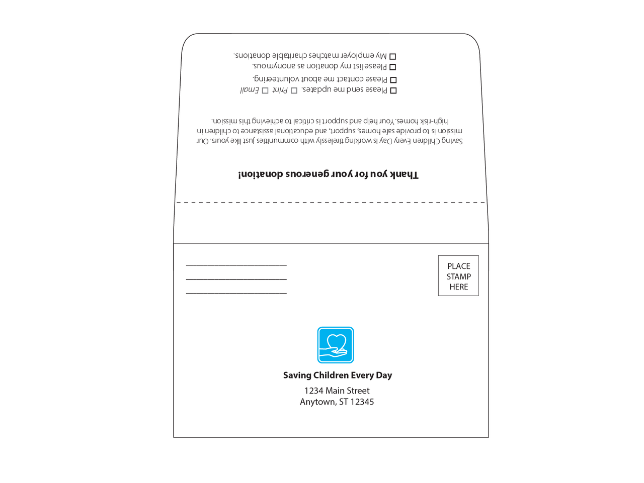 Dual Purpose Mailer envelope for fundraising
